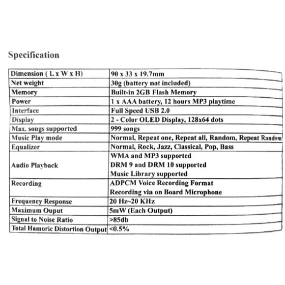Vintage RadioShack MyMusix MP3 Player and 2GB USB Drive PD-6030 - Picture 9 of 13